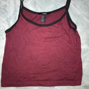 maroon crop top